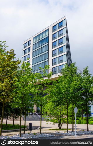 Cityscape office buildings with modern corporate architecture. exterior of a modern office building. Modern building