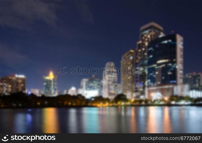 cityscape river view at twilight time, Blurred Photo