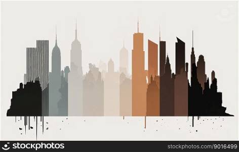 Cityscape seamless background of New York created by generative AI 