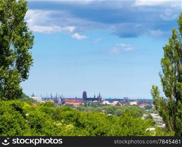 Cityscape townscape. Polish old city town Danzig Gda?sk in Poland Europe. Tourism and sightseeing.