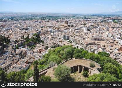 Cityscape view of Granada from Alhambra palace, Spain.