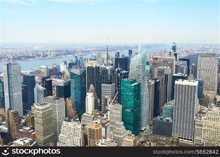 Cityscape view of Manhattan from Empire State Building, New York City, USA