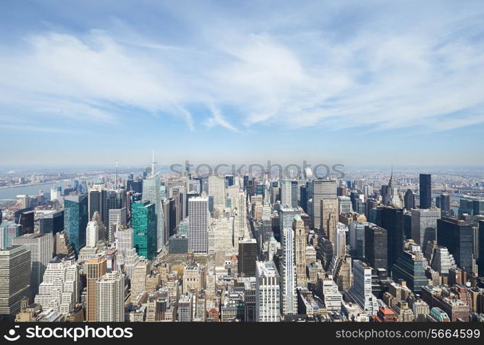 Cityscape view of Manhattan from Empire State Building, New York City, USA