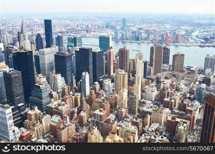 Cityscape view of Manhattan from Empire State Building, New York City, USA
