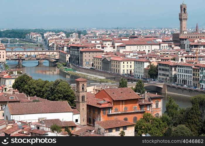 Cityscape with Ponte and Palazzo Vecchio, Florence, Italy