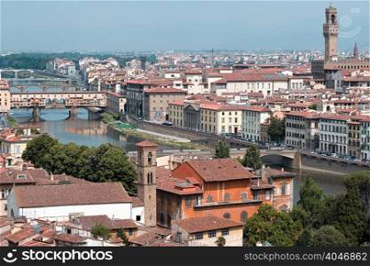 Cityscape with Ponte and Palazzo Vecchio, Florence, Italy