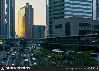 Cityscape with road, Central Hong Kong