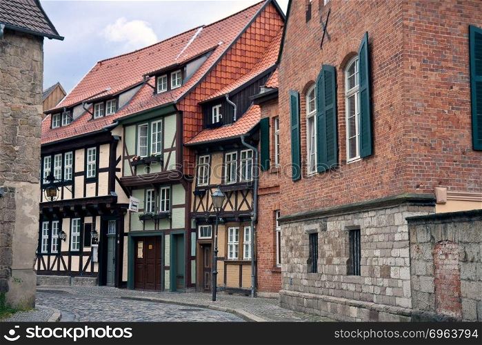 Cityview of historic city Quedlinburg in Germany