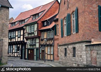 Cityview of historic city Quedlinburg in Germany