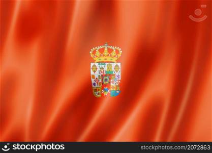 Ciudad Real province flag, Spain waving banner collection. 3D illustration. Ciudad Real province flag, Spain