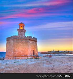 Ciutadella Castell de Sant Nicolas sunset Castillo San Nicolas in Ciudadela Balearic Islands