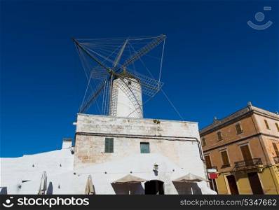Ciutadella Es Moli des Compte windmill in Ciudadela Menorca at Balearic Islands