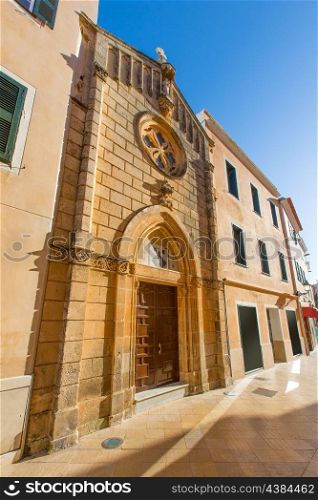 Ciutadella Menorca carrer Mao church downtown in Ciudadela Balearic Islands