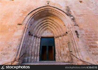 Ciutadella Menorca Cathedral side door detail at Balearic islands