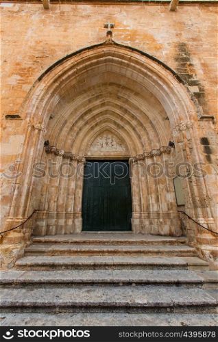 Ciutadella Menorca Cathedral side door detail at Balearic islands