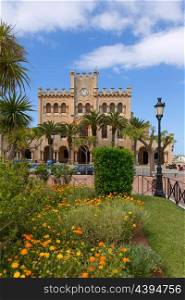 Ciutadella Menorca city Town Hall and gardens in Ciudadela at Balearic islands