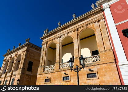 Ciutadella Menorca Placa des Born in downtown Ciudadela at Balearic islands