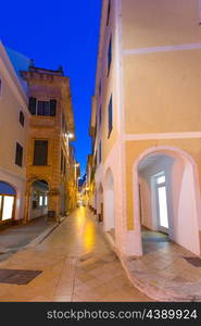 Ciutadella Menorca Ses Voltes arches Ciudadela downtown in Balearic islands