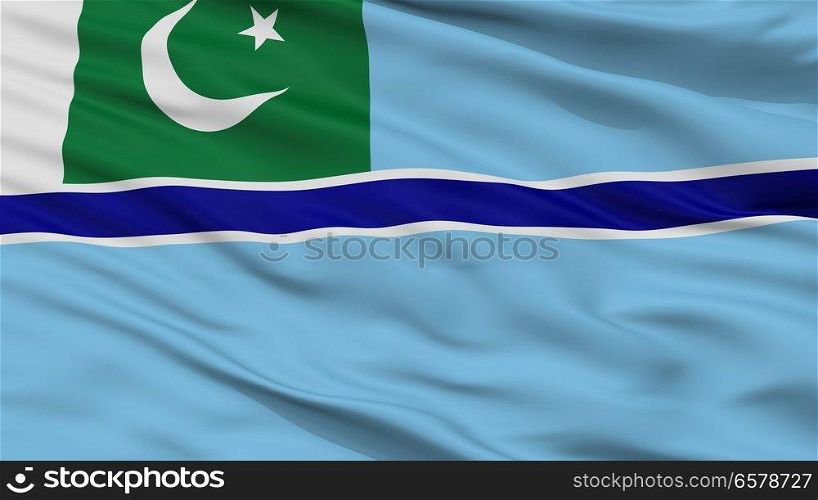 Civil Air Ensign Of Pakistan Flag, Closeup View. Civil Air Ensign Of Pakistan Flag Closeup