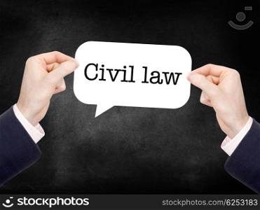 Civil law written on a speechbubble