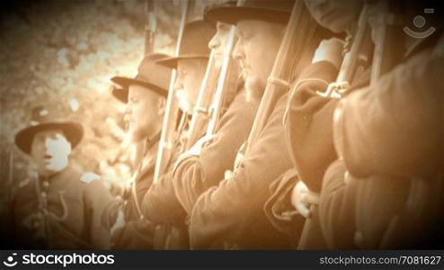 Civil War soldiers getting final orders (Archive Footage Version)