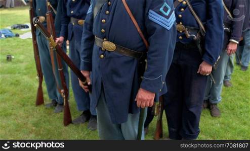 Civil War soldiers in a formation