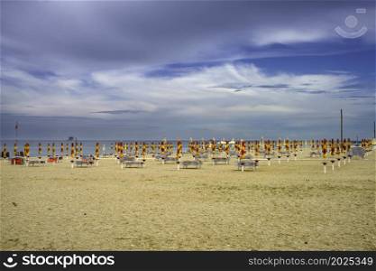 Civitanova Marche, Macerata province, Italy: the beach at springtime (June)