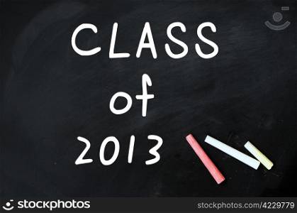 Class of 2013 on a blackboard