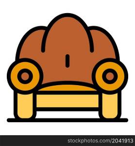 Classic armchair icon. Outline classic armchair vector icon color flat isolated. Classic armchair icon color outline vector