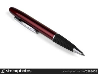Classic ballpoint writing pen isolated on white