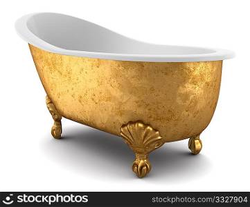 classic bathtub isolated on white background with clipping path