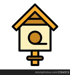 Classic bird house icon. Outline classic bird house vector icon color flat isolated. Classic bird house icon color outline vector