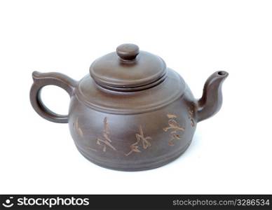 classic chinese teapot of the brown clay
