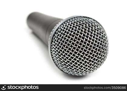 Classic dynamic microphone isolated on white background