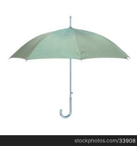 Classic green umbrella isolated over white background