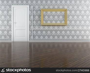 Classic interior (3D render) - Empty Room