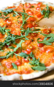 classic italian pizza with tomatos