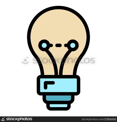 Classic light bulb icon. Outline classic light bulb vector icon color flat isolated. Classic light bulb icon color outline vector