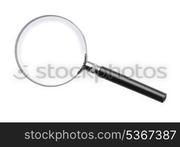 Classic magnifying glass isolated on white