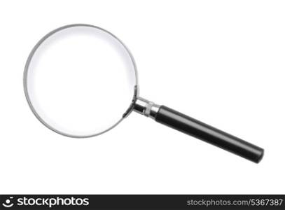 Classic magnifying glass isolated on white