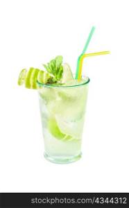 classic mojito alcohol fresh cocktail closeup isolated on a white
