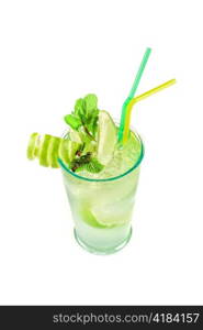 classic mojito alcohol fresh cocktail isolated on a white