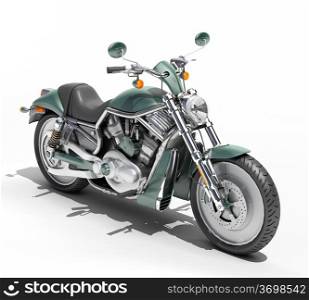 Classic motorcycle isolated on a white studio background