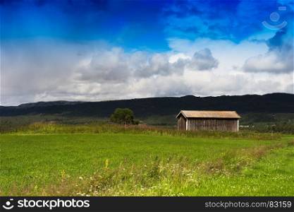 Classic Norway barn landscape background. Classic Norway barn landscape background hd
