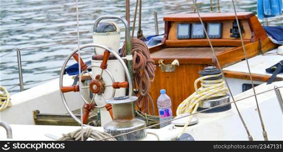 Classic Old Sailboat Deck