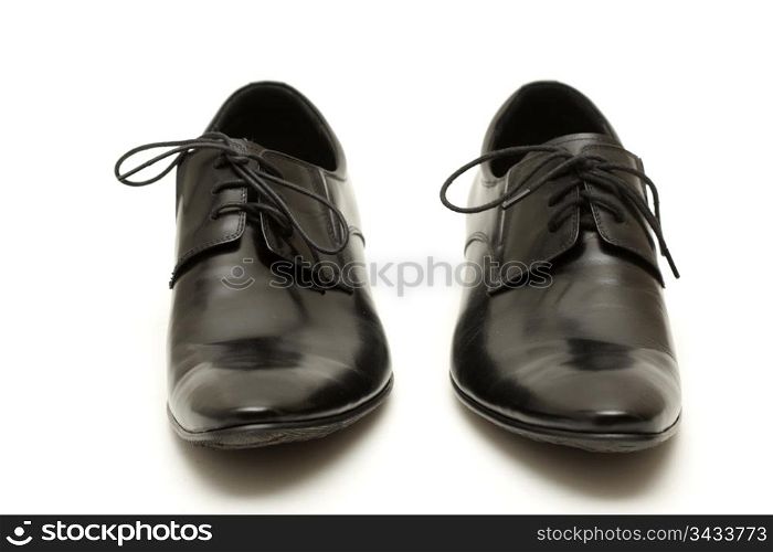 Classic shiny black men&rsquo;s shoes in confuse