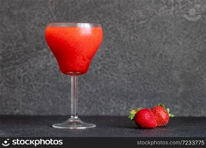 Classic Strawberry Margarita on black background