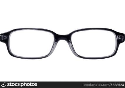 Classic style reading glasses isolated on white