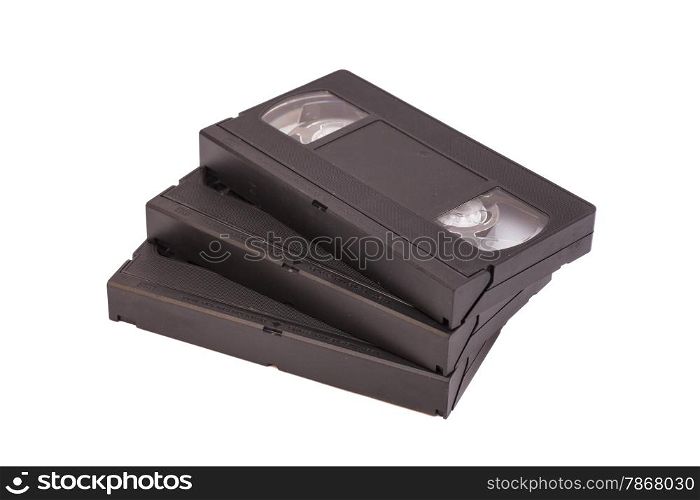 Classic vhs cassette isolated on white