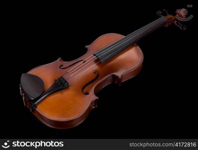 classic violin isolated on a black background